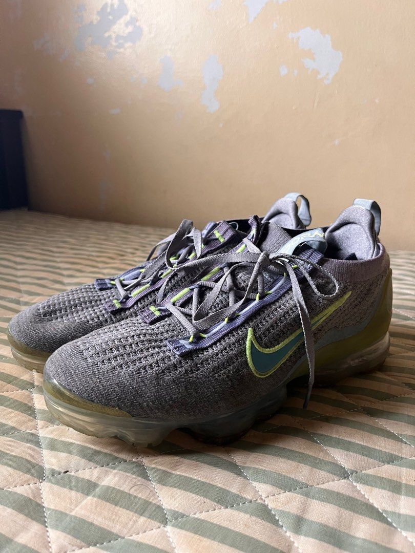 Nike Air Vapormax 2021 Flyknit Grey Liquid Lime Green Cerulean