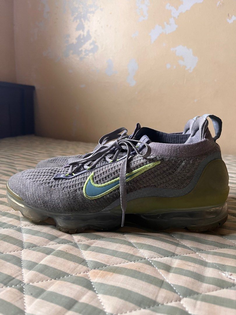 Nike Air Vapormax 2021 Flyknit Grey Liquid Lime Green Cerulean