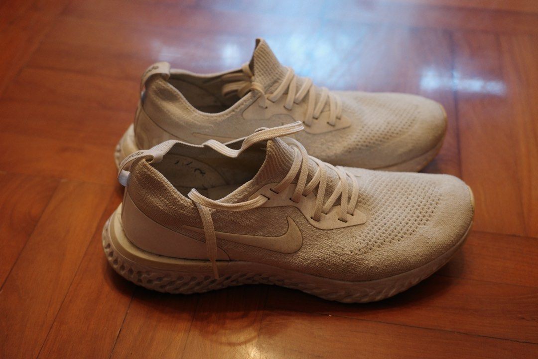 Nike Epic React Flyknit Triple White US9 Carousell
