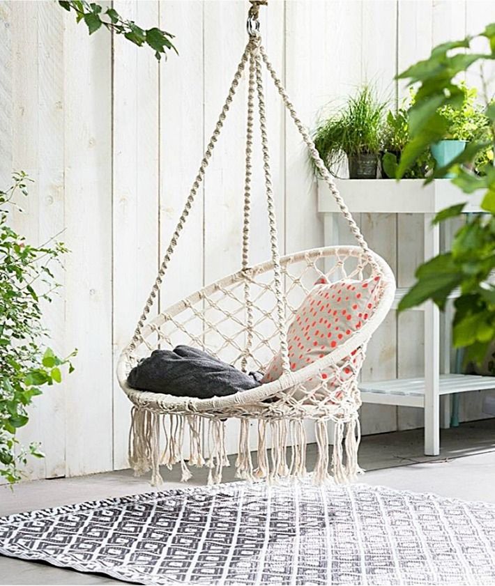 Nordic Style Hanging Rope Chair Egg Chair Swing Hammock Macrame