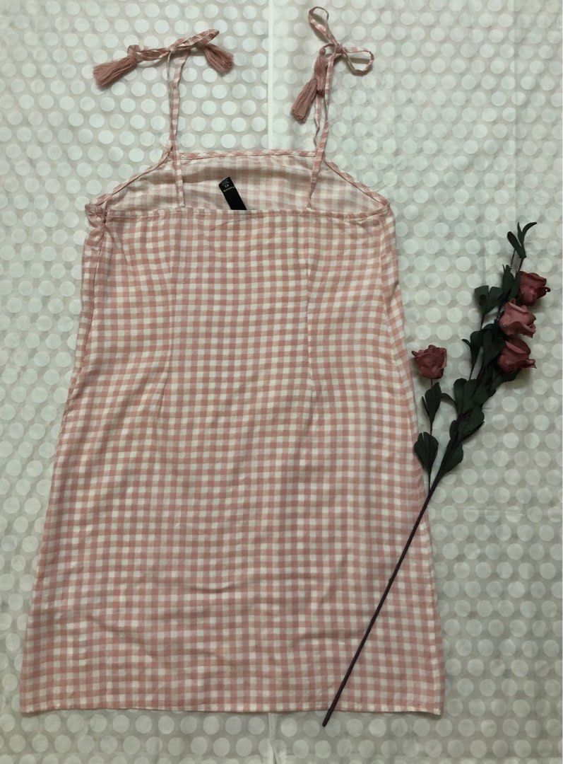 Tahoe gingham store stretch mini dress