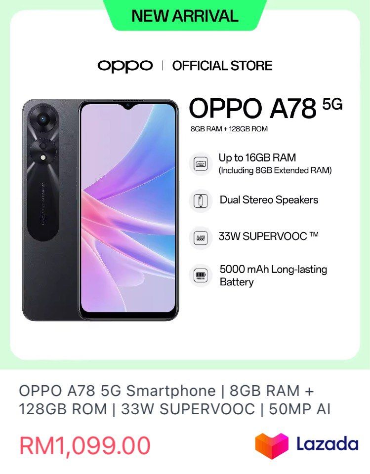 OPPO A78 5G - Specifications