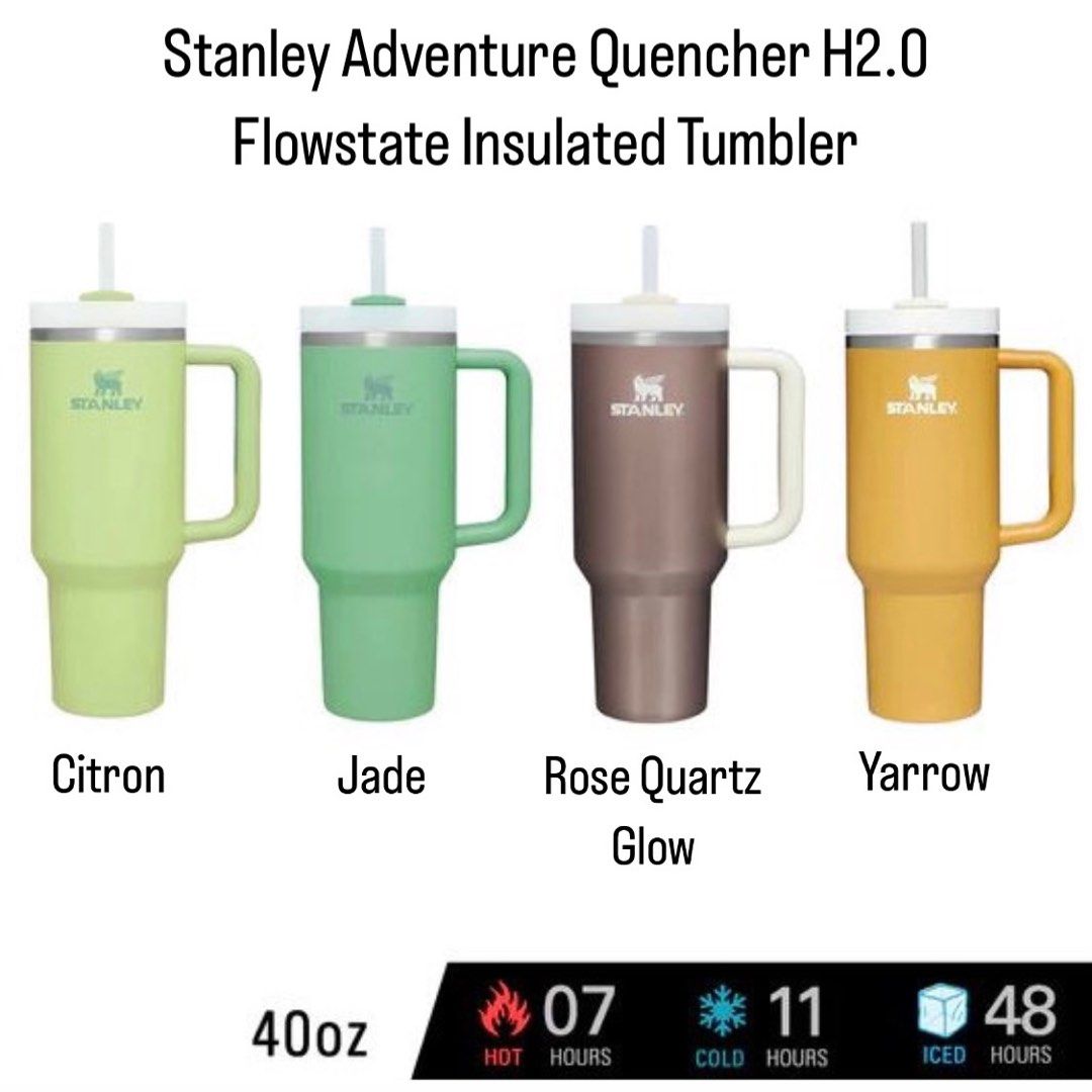 Stanley Quencher H2.0 Flowstate Tumbler 40 Oz. Rose Quartz Glow