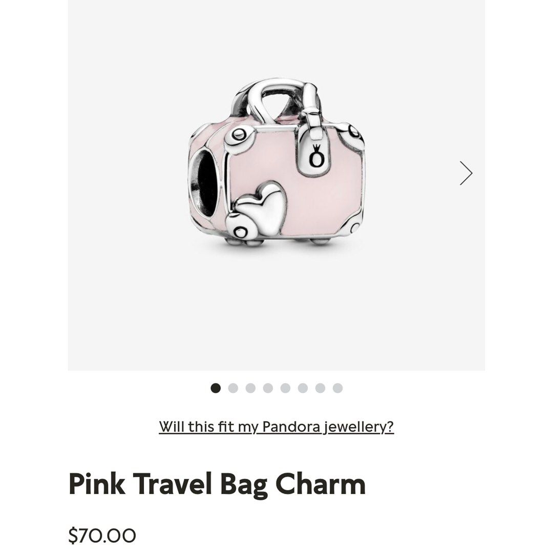 Pandora Pink Travel Bag Charm