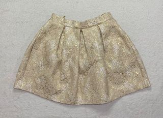 Prada - Beige Floral Jacquard Pleated Mini Skirt