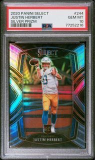 PSA 10 2020 Select NFL Justin Herbert Club level Silver Prizm RC