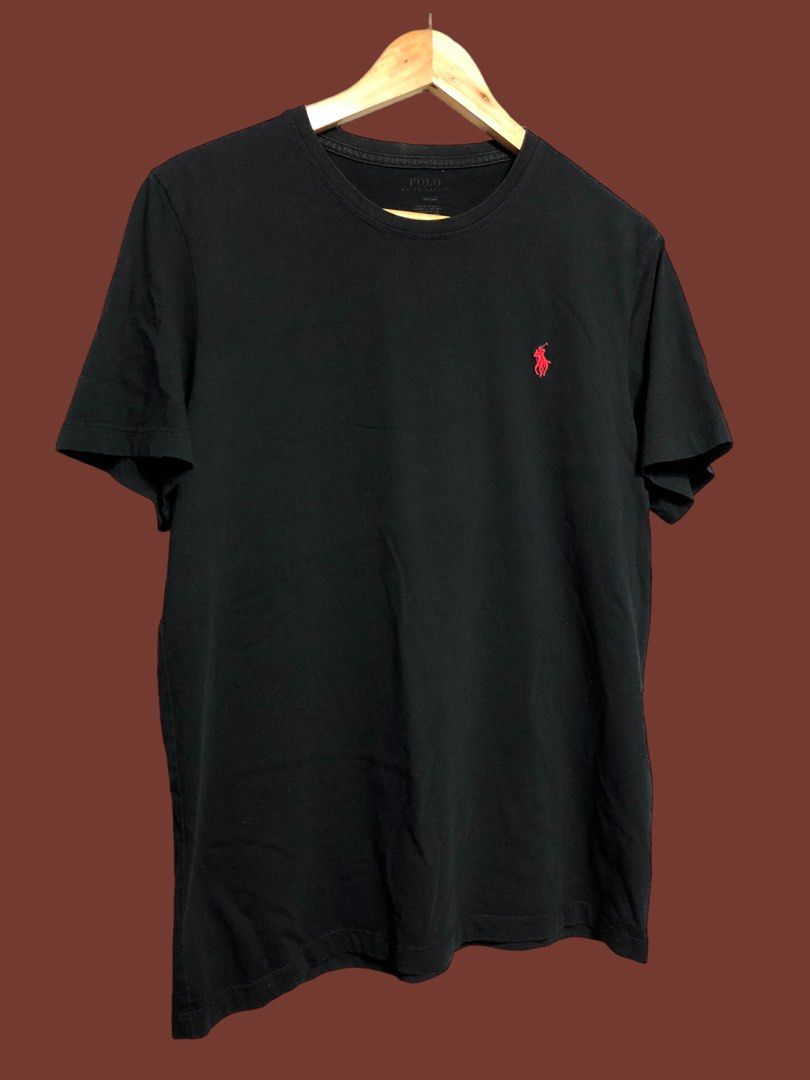 Black polo red pony top
