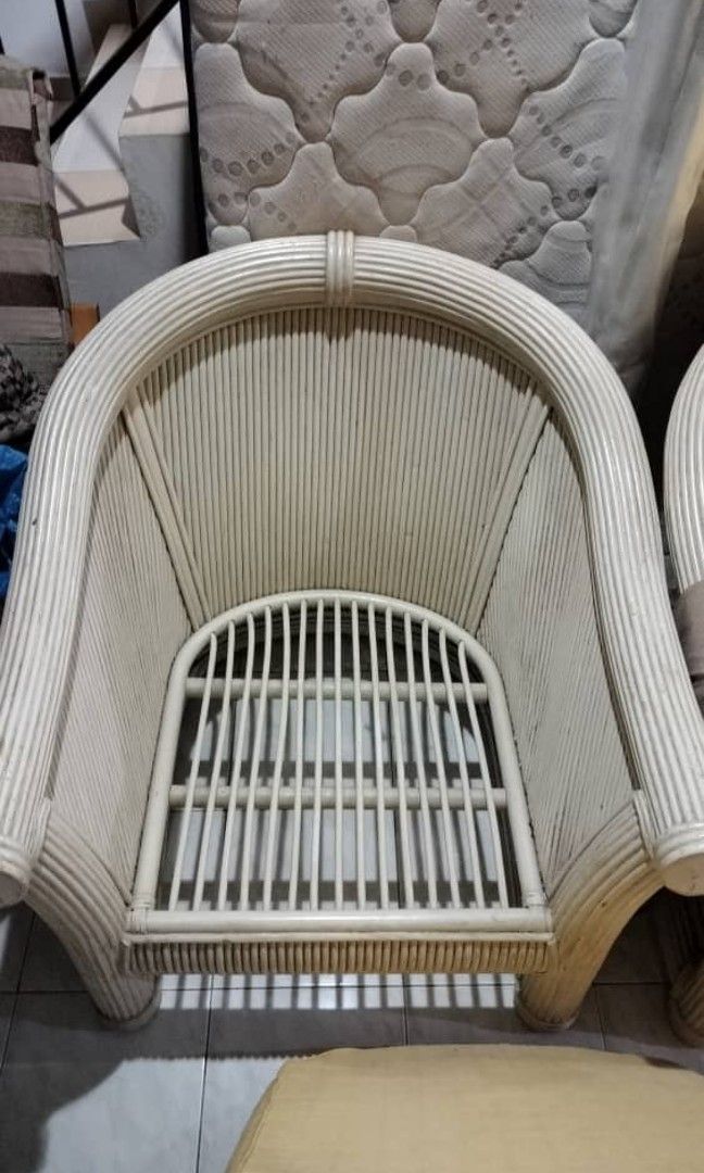 Solid Rattan sofa (Category: Chairs) located in Seri Kembangan. Submitted by refcom (Listing ID 1253166234, Image 2). Description: Solid Rattan Sofa's Can Repaint your self size . 32W" x 34"D x 30" h buy 2 nos rm 400 new cushion . collect at Taman puncak Jalil.