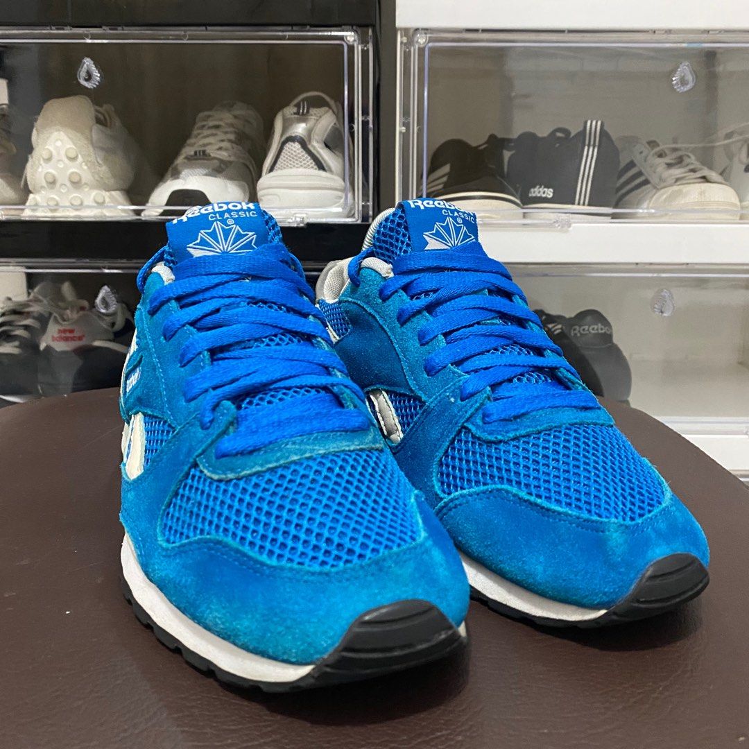 Reebok GL 6000 Blue Suede Fesyen Pria Sepatu Sneakers di Carousell