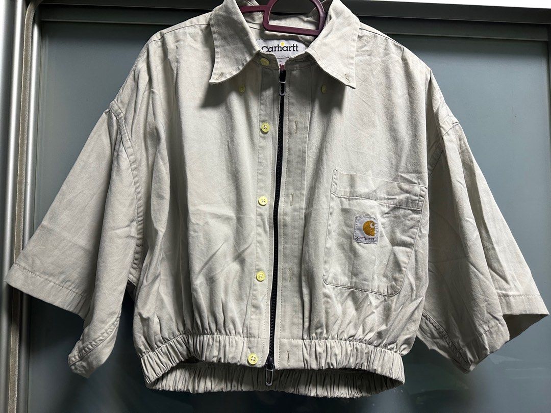 REWORKED CARHARTT DOUBLE ZIPPER CROP JACKET OUTERWEAR SHORT SLEEVE