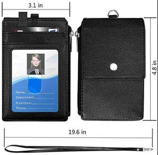 ELV Badge Holder Wallet, Aluminium ID Badge Card Holder Heavy Duty with Quick Re