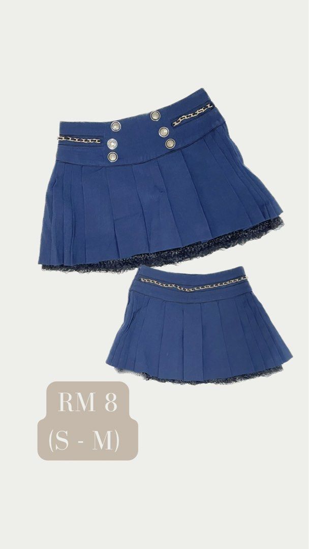 Short Navy Blue Skirt, Women's Fashion, Bottoms, Skirts on Carousell
