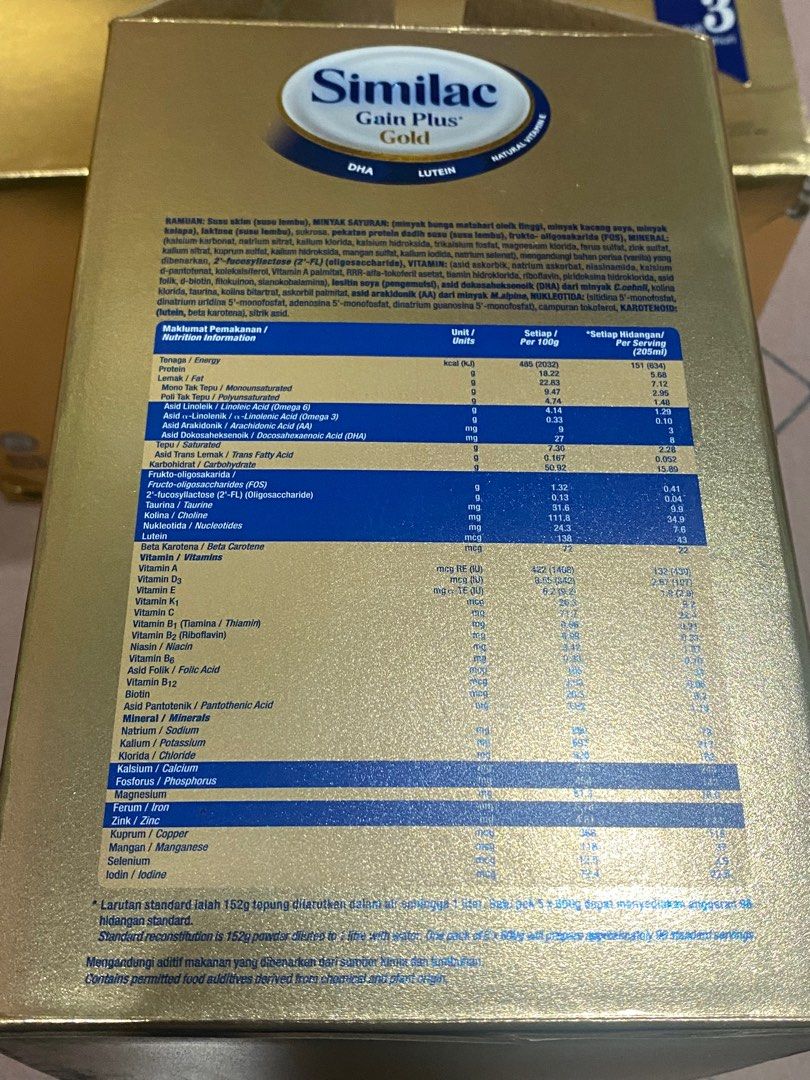 Similac gain shop plus nutrition facts