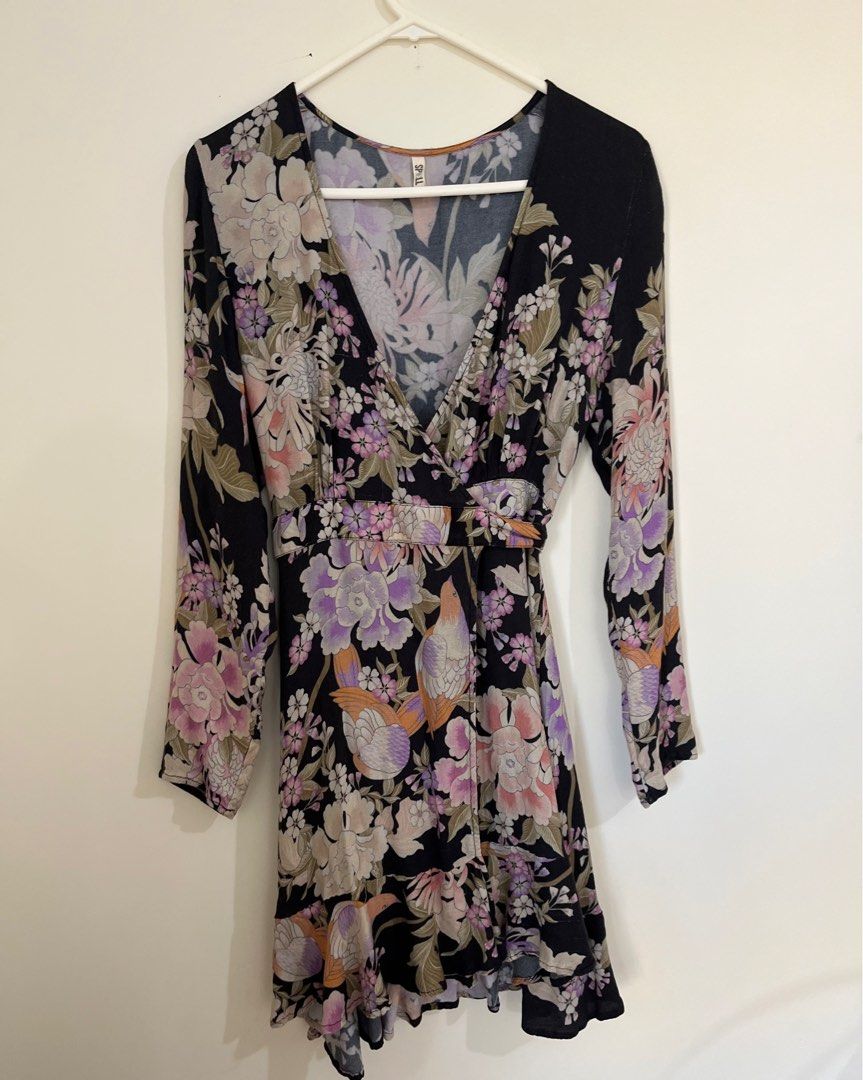 Spell and the Gypsy Blue Skies Wrap Mini Dress Women s Fashion Clothes on Carousell