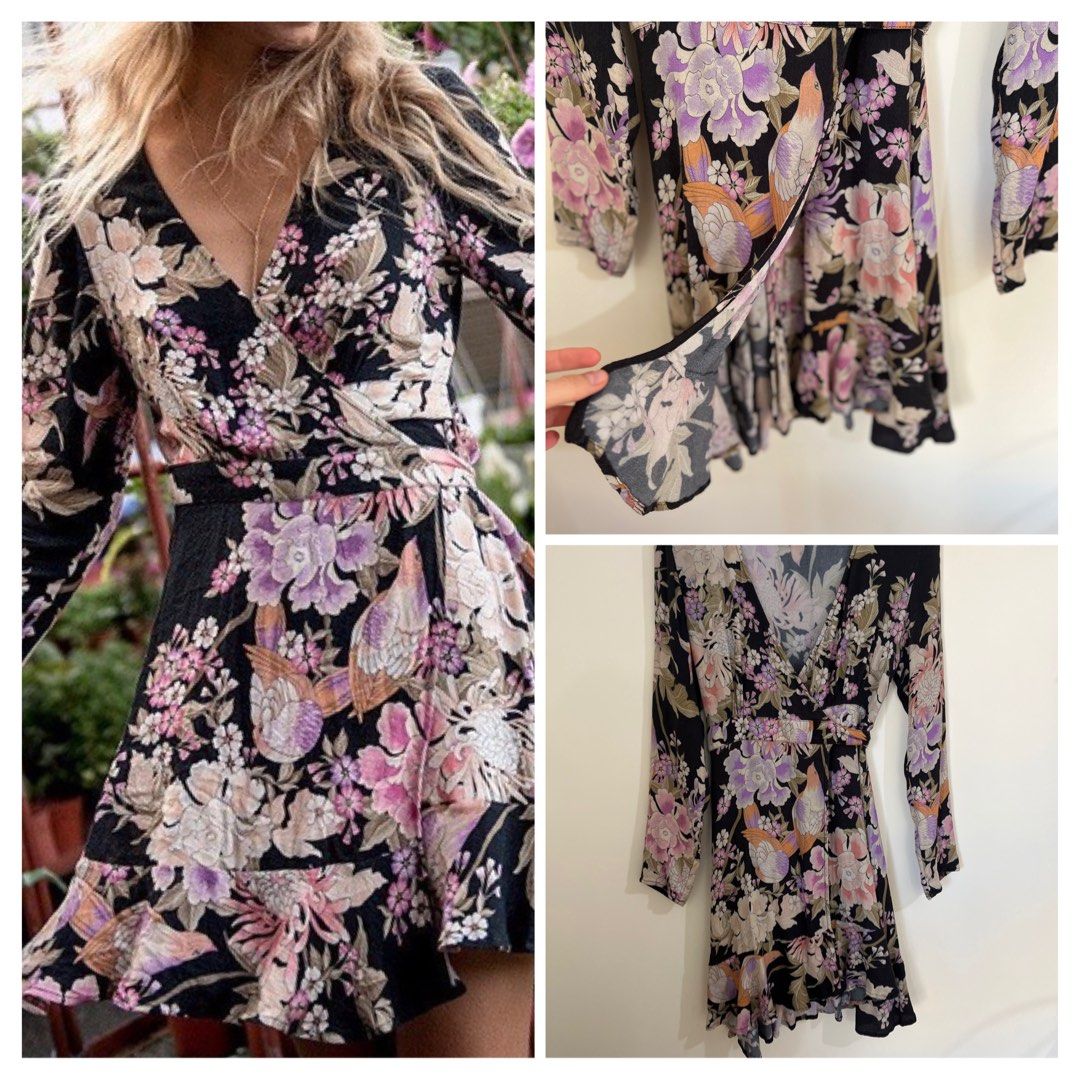 Spell and the Gypsy Blue Skies Wrap Mini Dress Women s Fashion Clothes on Carousell