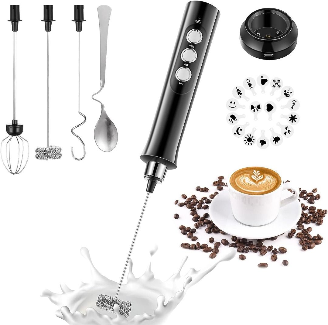 Electric Milk Frother Portable USB Egg Beater Hand Held Coffee