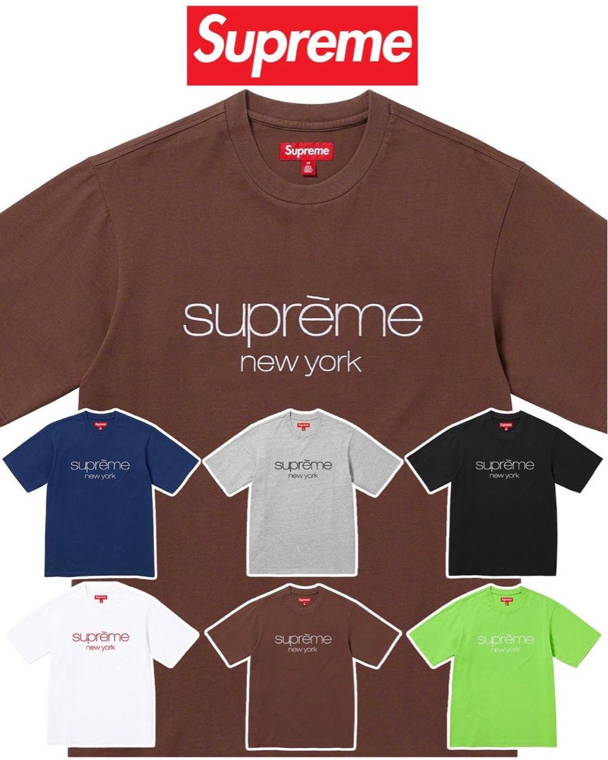 Supreme Classic Logo New York Tee Black