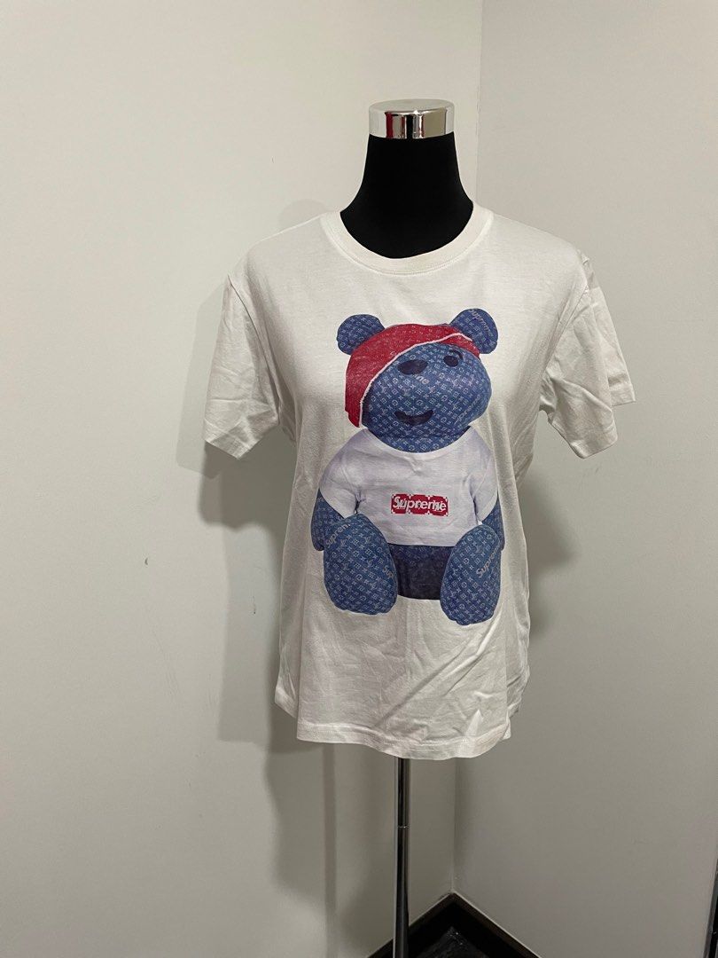 Louis Vuitton Supreme Bear Cotton T-shirt. 2 colours available., Luxury,  Apparel on Carousell
