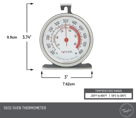Taylor Precision Products Classic Series Large Dial Thermometer (Oven)