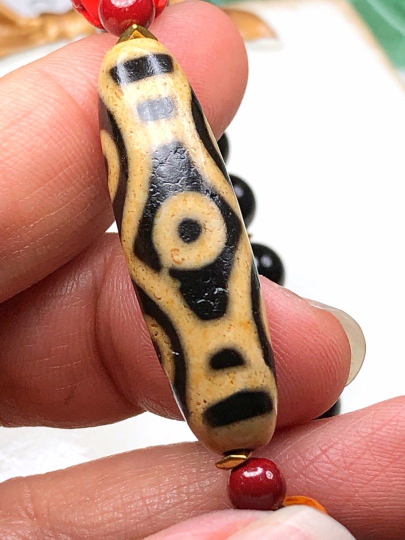 紅朱砂ドラゴン睡蓮花天珠