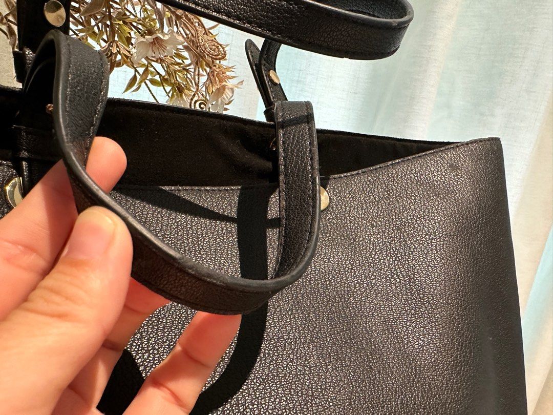 Tocco Toscano Work Bag In Bag Black with gold hardware
