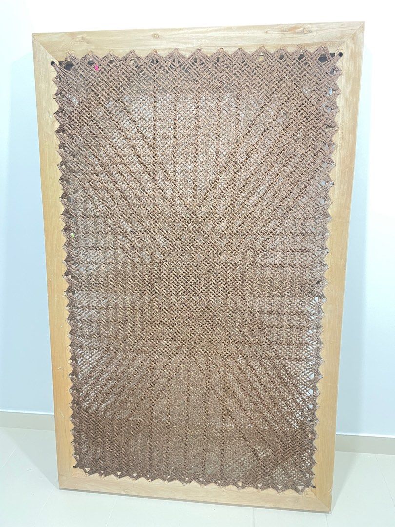 Traditional 100% hand made wooden bed frame strung with crisscross coir ...