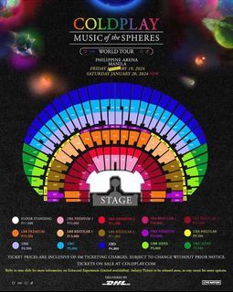 UBB FRONT ROW Coldplay DAY 1 Concert Tickets