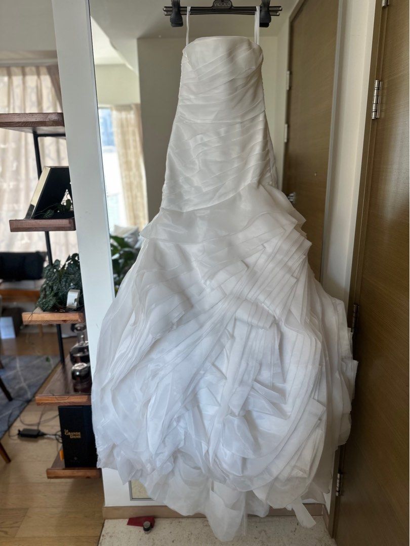 Vera Wang White Vw351011 Organza Trumpet