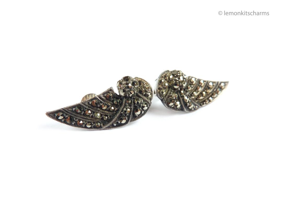 Marcasite clip shop on earrings