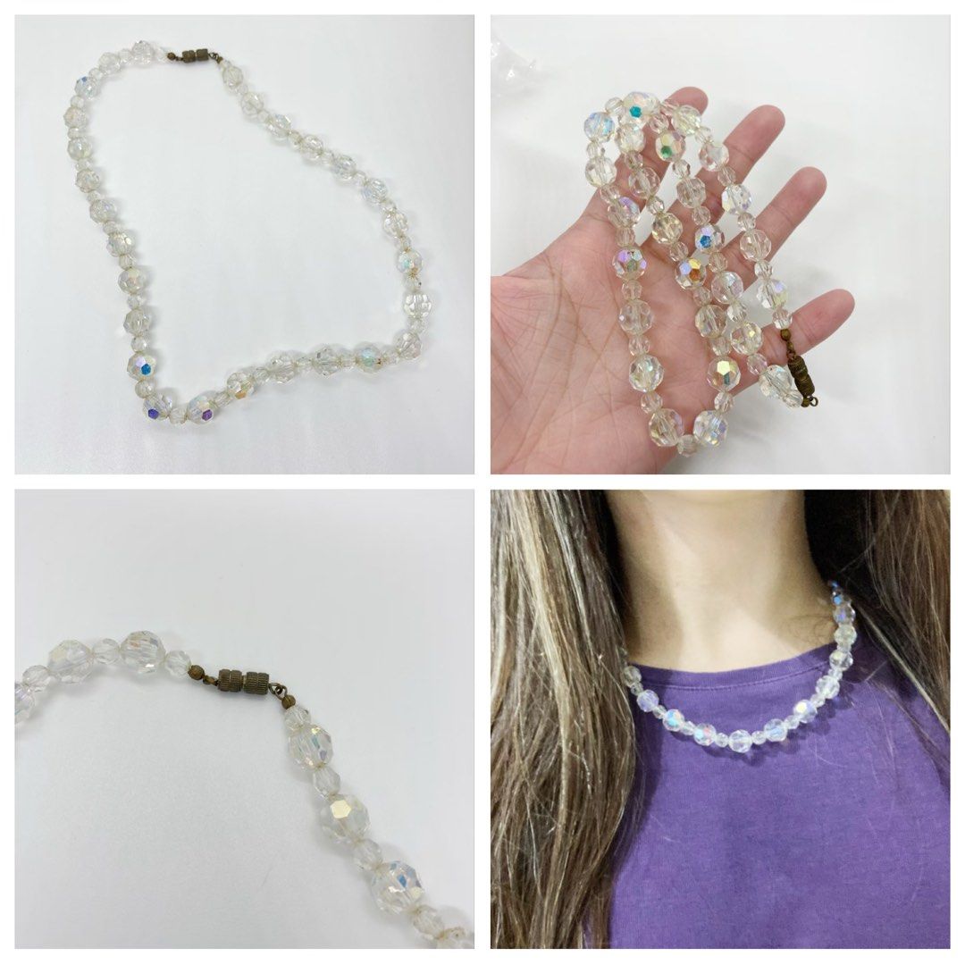 Vintage AB Aurora Borealis Necklace Women s Fashion Jewelry Organizers Necklaces on Carousell