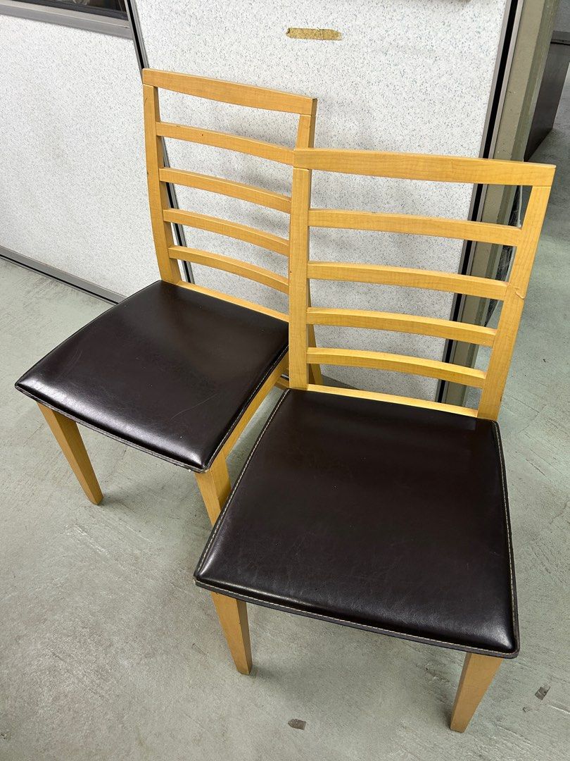 Wooden PVC leather dining chair