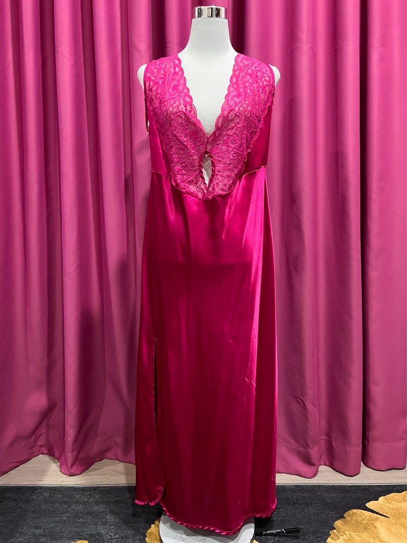Hot pink cheap silk nightgown
