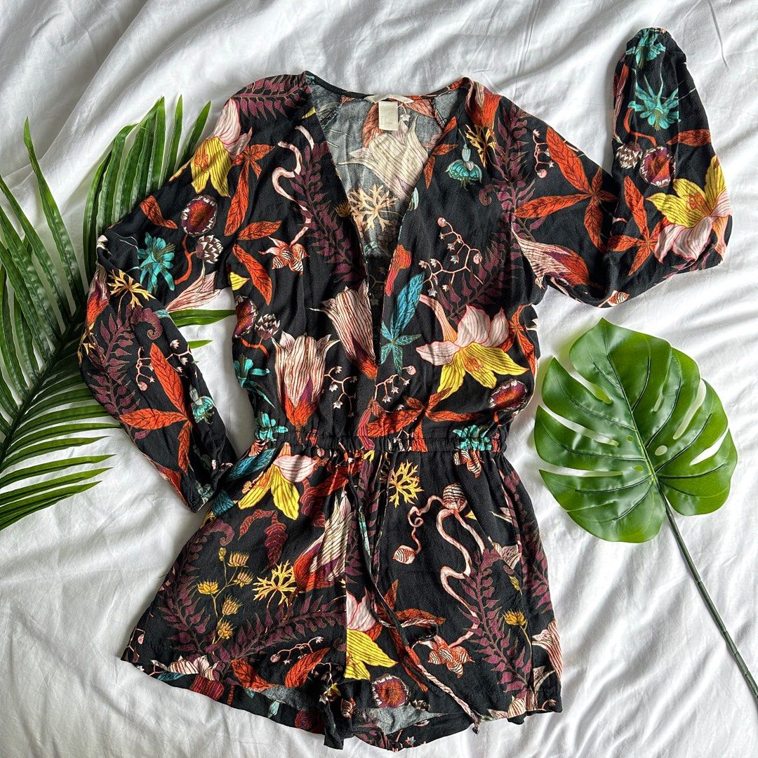 Floral romper hotsell long sleeve