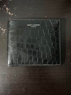TINY CASSANDRE continental wallet in CROCODILE-EMBOSSED matte leather, Saint  Laurent