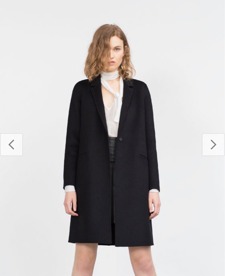zara black coat womens