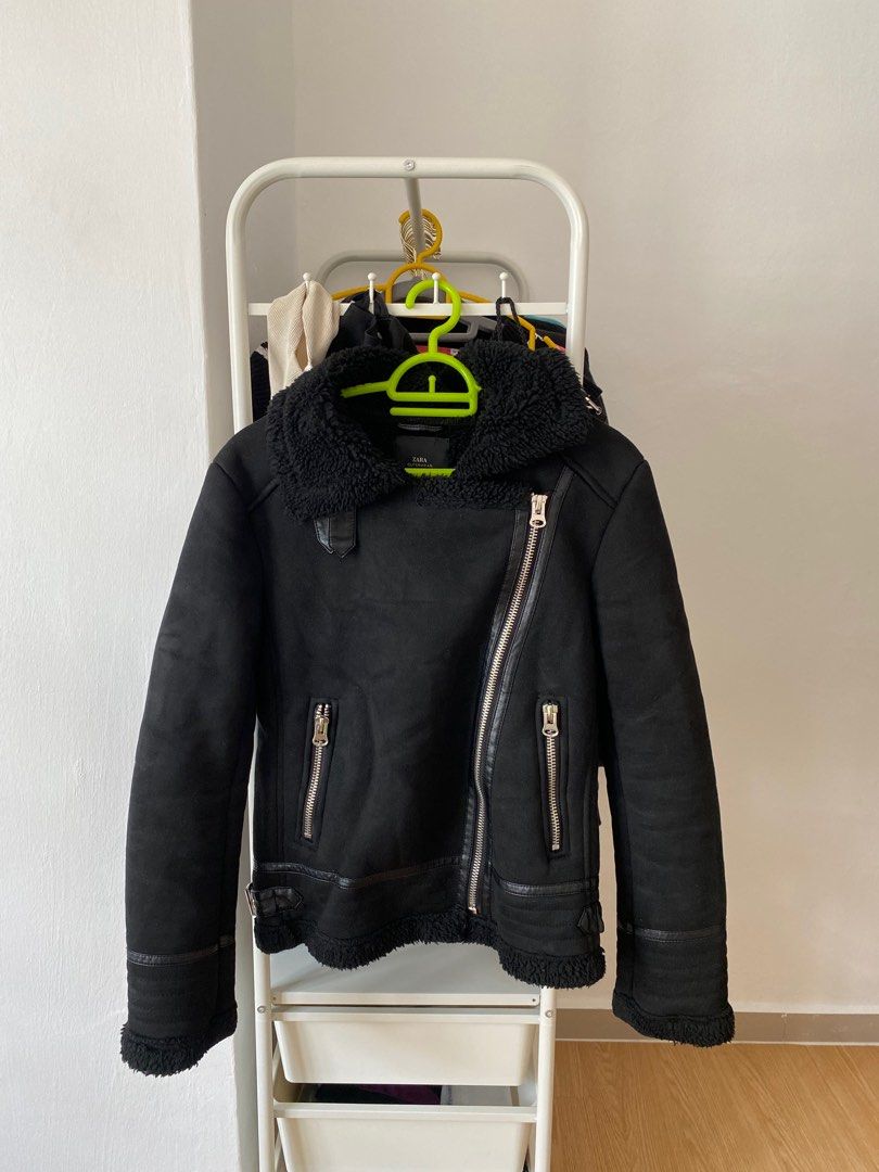 Zara black hot sale suede jacket