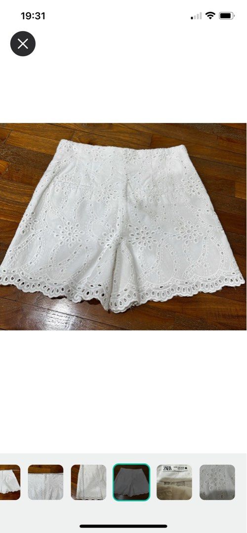 Zara white lace shorts