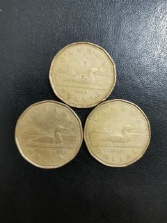 1987,88,89年加拿大壹圓3枚