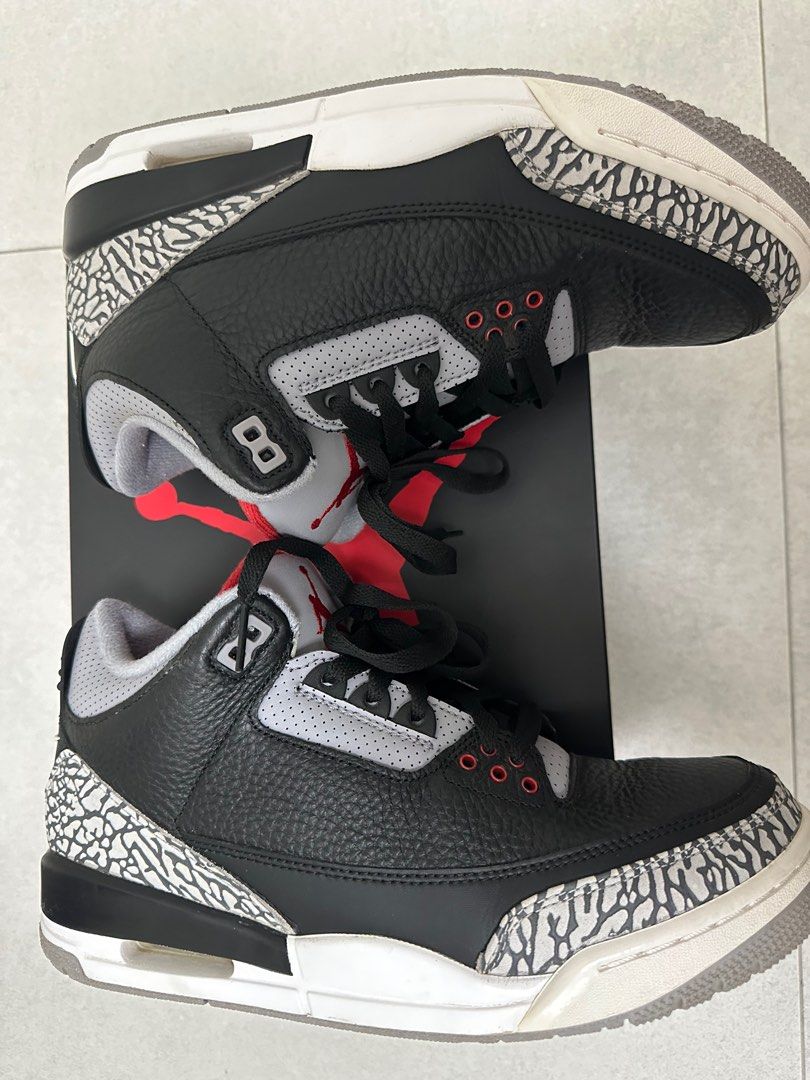 2 Air Jordan 3 Black Cement US8.5 Carousell