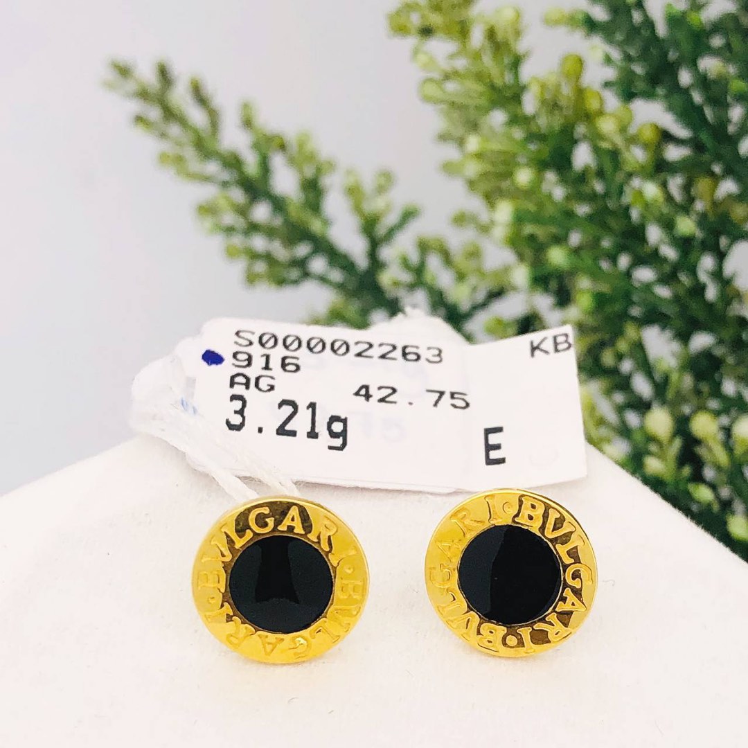 Bvlgari black shop earrings