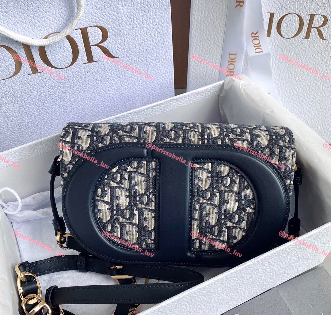 Dior - CD Signature Oval Camera Bag Blue Dior Oblique Jacquard - Women