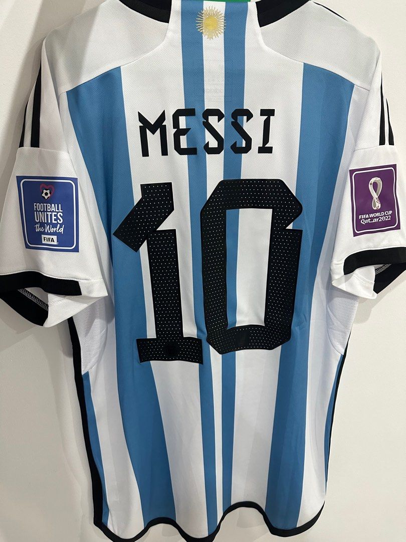 Adidas Argentina Messi Home Jersey 2022 World Cup Champions Kit S / 3 Stars Champions