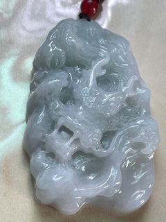 天然翡翠A貨，天然緬甸玉龍牌冰糯種掛件，墜飾，項鍊