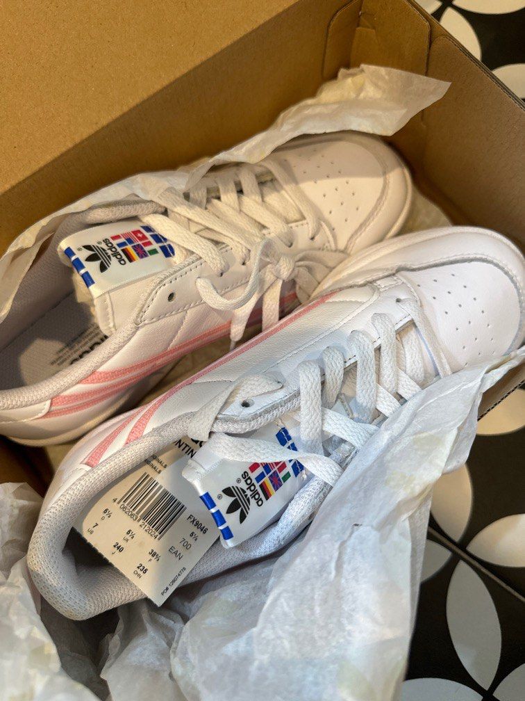 Adidas originals white and pink continental clearance 80 sneakers