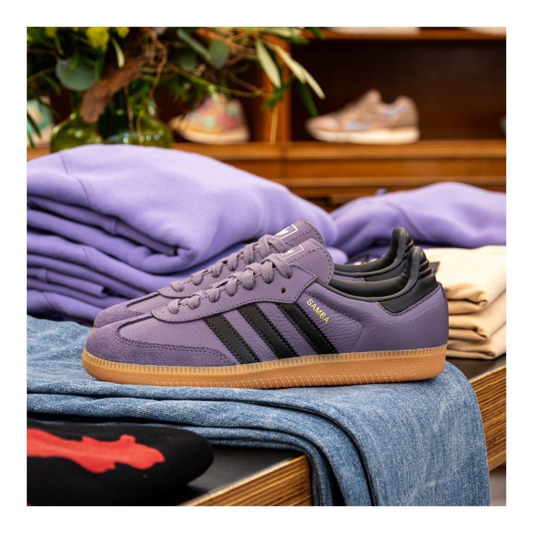 adidas gazelle silver green womens Adidas Women's Samba OG Off White / Oat / Violet Tone Low Top Sneakers main image 0