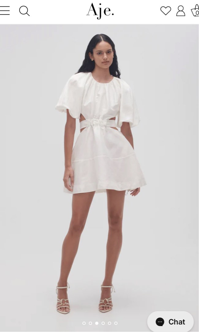 aje mimosa puff sleeve mini dress Aje Black Onyx Mimosa Puff Sleeve Cutout Mini Dress Size 6