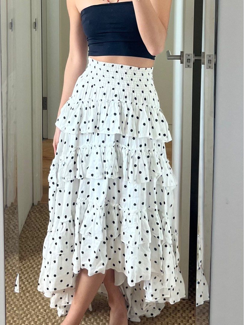 Polka dot skirt frill hotsell