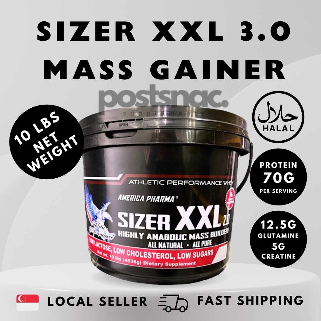 America Pharma Sizer XXL MASS GAINER (4.5KG) (HALAL), Health ...