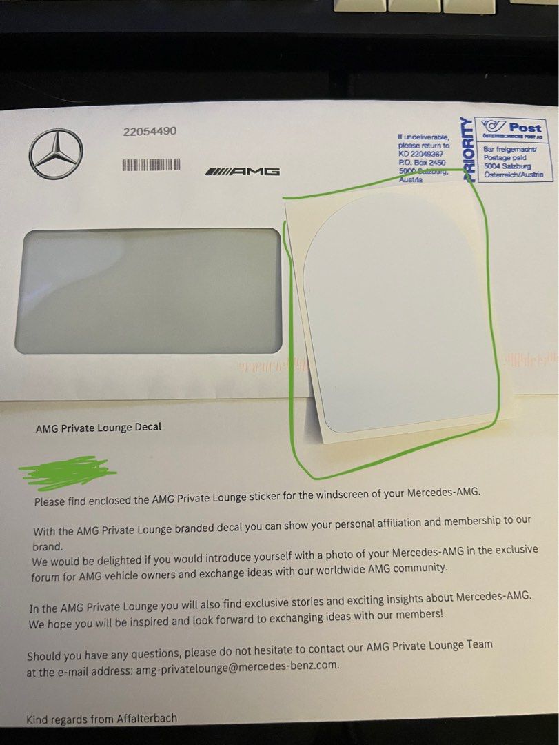 AMG private lounge decal LEFT 2, Car Accessories, Accessories on ...