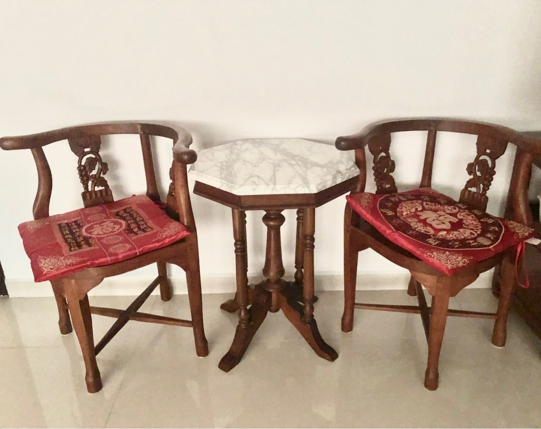 Antique table & chairs, Furniture & Home Living, Furniture, Tables ...